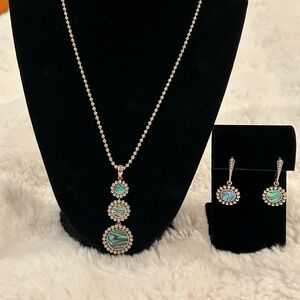LAGOS Abalone Shell Pendant Necklace and Earrings Set - Like New